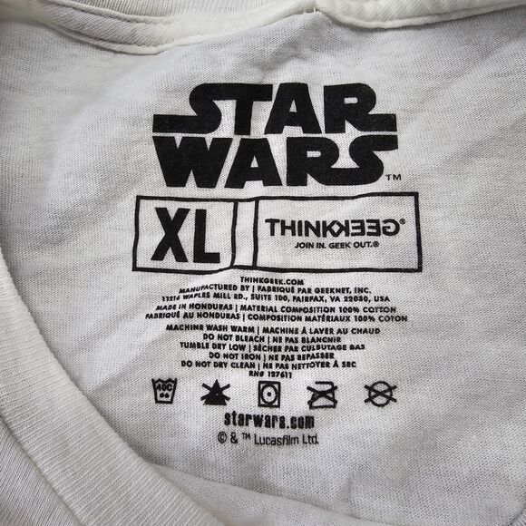 Star Wars Men's Resistance T-Shirt White Gray Print Front Logo Size XL - Picture 4 of 10
